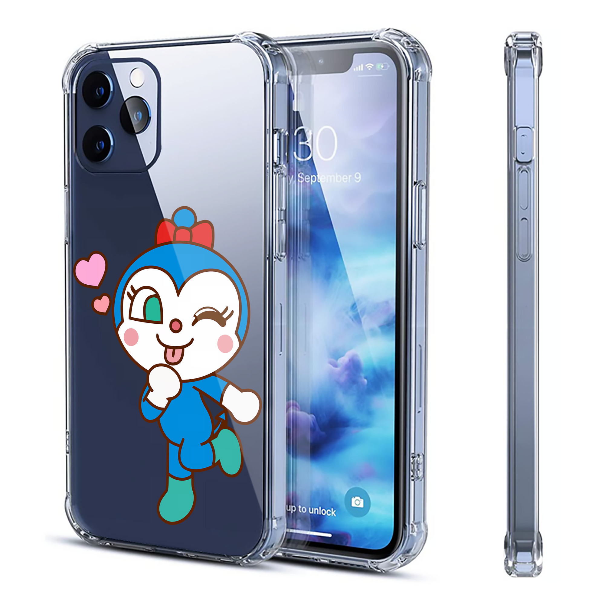 （画像用） アンパンマン Anpanman 【iPhone 12シリーズ対応】透明スマホケース（クリアソフトケース）